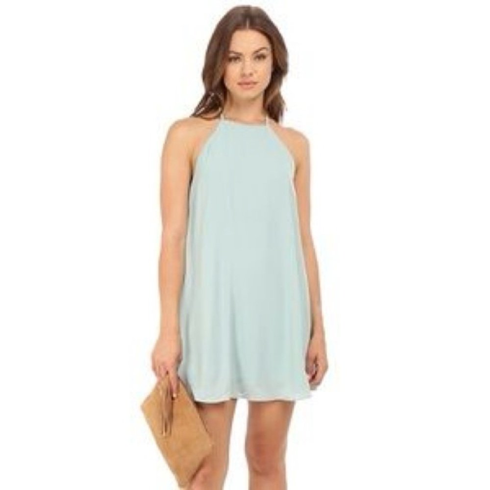 Show Me Your Mumu Gomez Mini Dress in Sea Mint Crisp